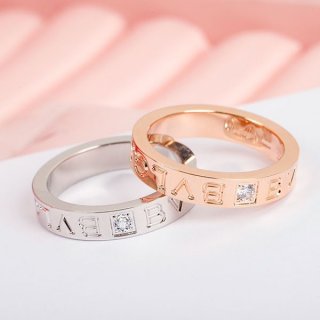 Bulgari Bulgari Ring Replica Diamond Pink Gold 2 Colors Buf96905