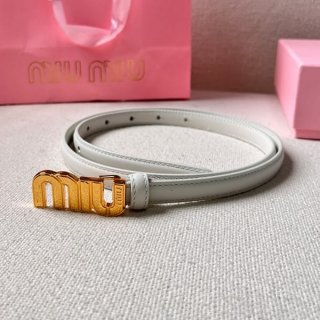 ★Popular in Japan! Miu Miu Logo Slim Belt with Metal Buckle Replica myl54677