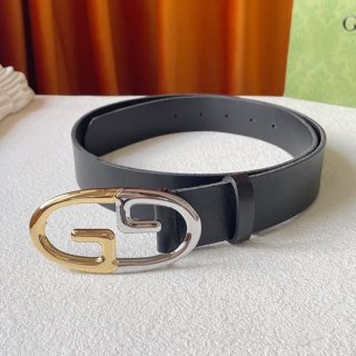 Very popular! Replica Gucci GG buckle smooth leather belt 35mm 758614CVE0G1000