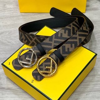 Free shipping Fendi replica FF logo calf leather belt 50mm ☆ 2-color buckle fem67856