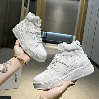 Celine CT-06 High Top Sneakers Replica Laminated Calf Cek44209