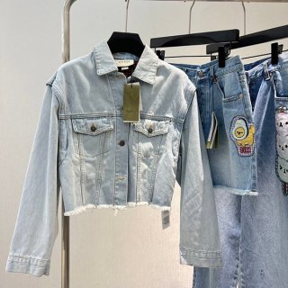 gucci cropped logo denim jacket replica gus42836