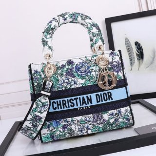 Cheap Lady Dior replica with tracking LADY D-LITE floral medium bag ded40864