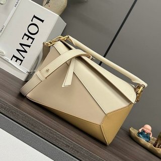 Lowest price challenge Loewe fake satin calf puzzle edge shoulder bag small loi53372