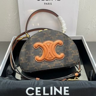 New design Celine replica Triomphe half moon case bag 10K642ECM04LU