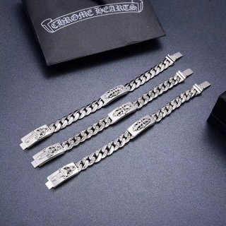 Chrome Hearts Double ID Bracelet Replica Floral Cross Kub22395