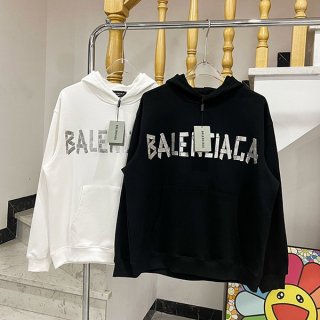 Balenciaga Replica Tape Type Logo Cotton Hoodie bai09453