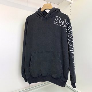 Balenciaga Replica Outline Logo Cotton Hoodie 739024T
