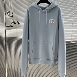 Free shipping Dior blue light blue hoodie cotton dez34500