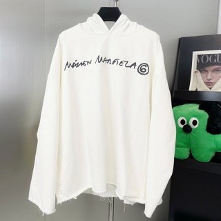 Maison Margiela fake logo embroidered hoodie Mah38800