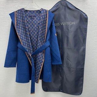 Eye-catching color Louis Vuitton hooded wrap coat copy vuq44548