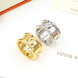 ★Popular in Japan! Louis Vuitton☆Berg Bandeau LV Ring Replica Silver/Gold 2 Colors Q9059A