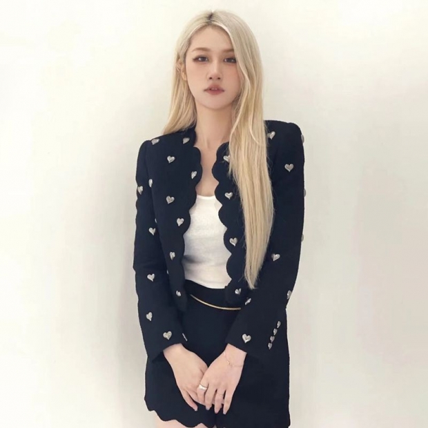 ★Popular in Japan! Saint Laurent Cropped Jacket Replica Heart Boucle Tweed San24580
