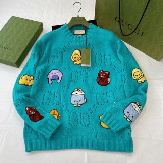 Attention-grabbing! Gucci cartoon animal embroidered knit sweater copy gug35744