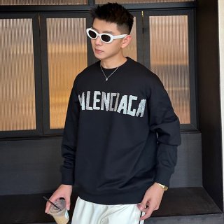 Balenciaga Replica Logo Oversized Crew Neck Sweatshirt bah36419