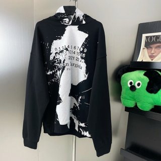 Maison Margiela logo painted hoodie replica Mam38250