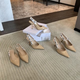 No customs duties J'adior replica slingback pumps ★ Khaki patent calfskin dei20245