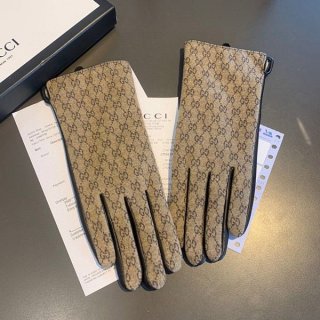 Gucci Leather Monogram Gloves Replica Leather Gloves gup90182