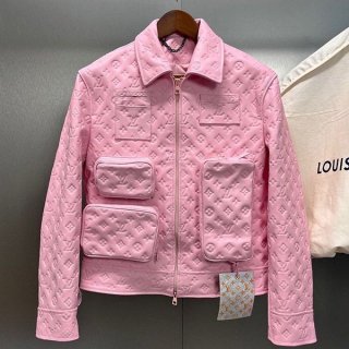 Free shipping Louis Vuitton leather boxy jacket vum68486