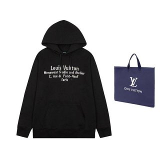 Stylish Louis Vuitton Hoodie Parka Replica Black vua04375