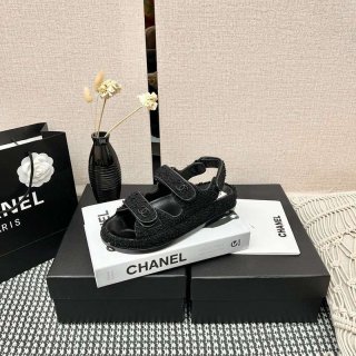 No. 1 in cumulative sales! Chanel copy print fabric sandals sht07759