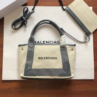 No customs duties Balenciaga Navy Cabas replica XS tote beige x grey bav60389