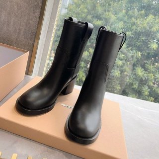 Immediate delivery Miu Miu oversole leather ankle boots boots mye42682