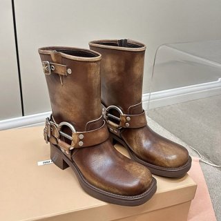 Best Price Guarantee Miu Miu Replica Quadruple Buckle Long Boots myt72333