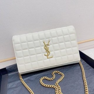 Yves Saint Laurent Cassandra Replica Matelasse Carre Chain Wallet Sax09705