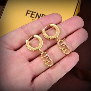 Very popular! Fendi Orlok earrings, gold color, 8AH327A