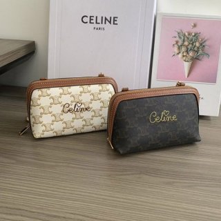 Love at first sight? Replica Celine clutch with chain / Triomphe canvas and lambskin 2 colors Cef51634