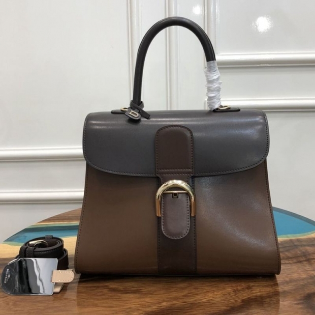New for Spring: Delvaux Replica Calfskin Brillant MM Shoulder Handbag AA0405AAM024F