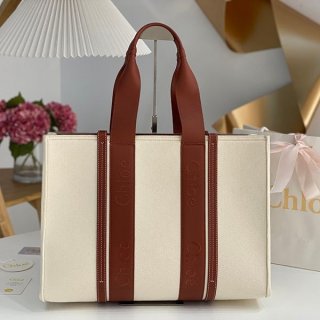 ★Popular in Japan! Chloe Woody Replica Medium Canvas Tote Bag chq88771