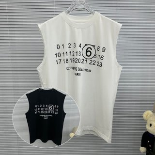 Hard to find MM6 Maison Margiela numbering logo T-shirt vest replica in 2 colors Mag49291