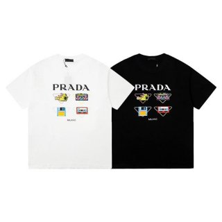 Extremely rare! Prada printed cotton T-shirt replica puf48166