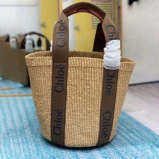 No customs duties Chloe Woody Fake Basket Bag ☆Raffia Tote Bag☆Free Shipping Basket Bag Woody chc72820