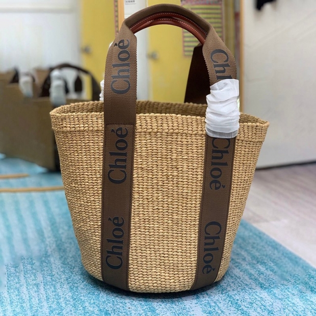 No customs duties Chloe Woody Fake Basket Bag ☆Raffia Tote Bag☆Free Shipping Basket Bag Woody chc72820