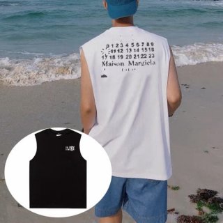 Very popular! MM6 Maison Margiela numbering logo T-shirt vest replica 2 colors Max07847