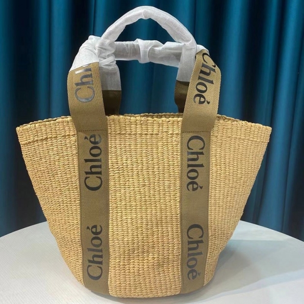 Not available in Japan Chloe Woody Fake Basket Bag ☆ Raffia Tote Bag ☆ Shipping included CHC21US380E6520F