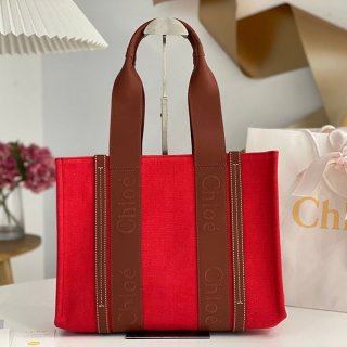 Secured Chloe Woody Replica Medium Canvas Tote Bag chh73689