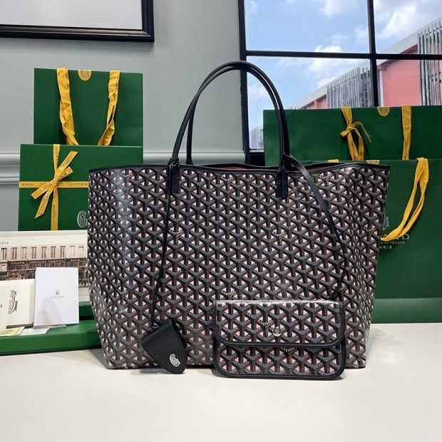 New Spring Collection Goyard Replica ∞∞ Saint Louis GM Black Tote Bag Goo80241