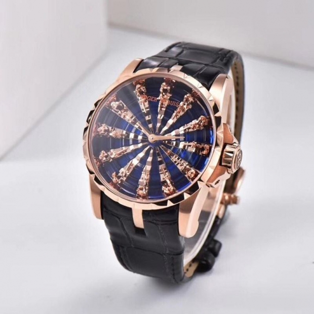 Sold out Roger Dubuis Knights of the Round Table Replica Damascus Blue 45MM rob47487