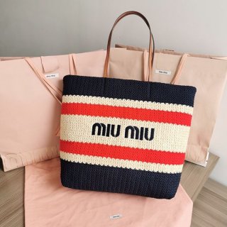 Miu Miu replica raffia x cotton tote bag myn12745