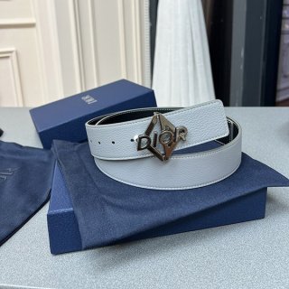 High quality Dior belt replica in litchi grain calfskin, can be used on both sides deu65579