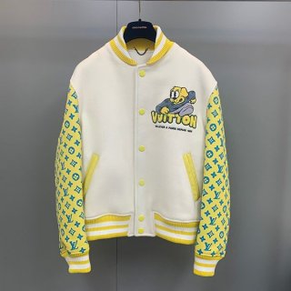 Extremely rare! Louis Vuitton replica Monogram Jacquard bomber jacket vui86133