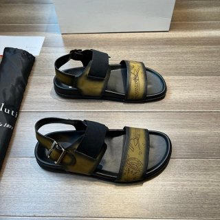 Cool? Berluti Copy ☆ Sifnos Scritto Leather Sandals beb55392