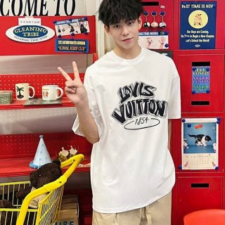 New and Hard to Find Louis Vuitton 1854 Replica Cotton T-Shirt & White vuq91257