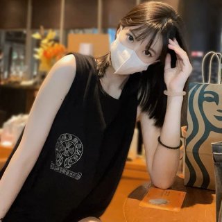 Chrome Hearts Logo Black Tank Top Replica Kuj44154