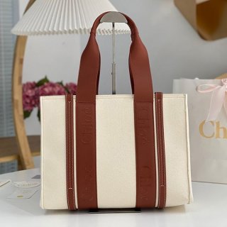 Immediate delivery Chloe Woody replica medium canvas tote bag chk37367