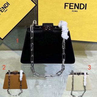 Recommended Fendi Peekaboo Cut Petite Leather Fake O-Rock Chain fev00387